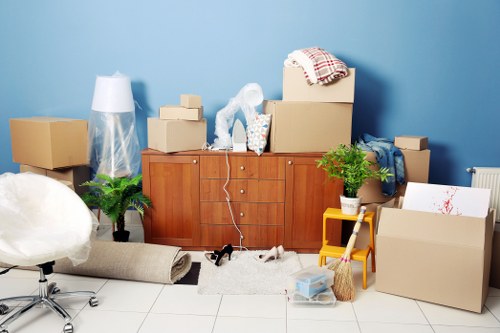Professional office removals in Marylebone with moving team and boxes