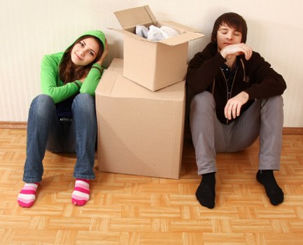 Packing boxes and furniture for a local move