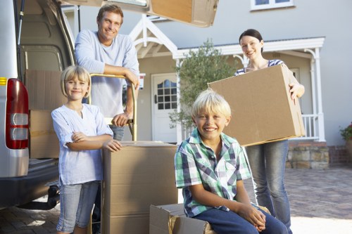 Professional packing boxes arranged for household and office relocation