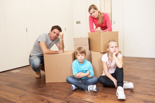 Local removal team helping with boxes in central London