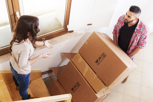 Team removing large furniture from a Marylebone property