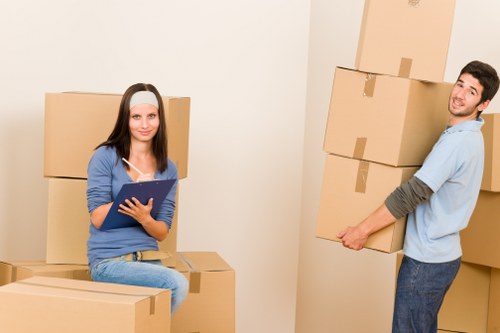 Professional man and van service handling household items in Marylebone