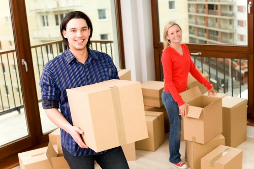Careful packing of fragile household items for a Marylebone move